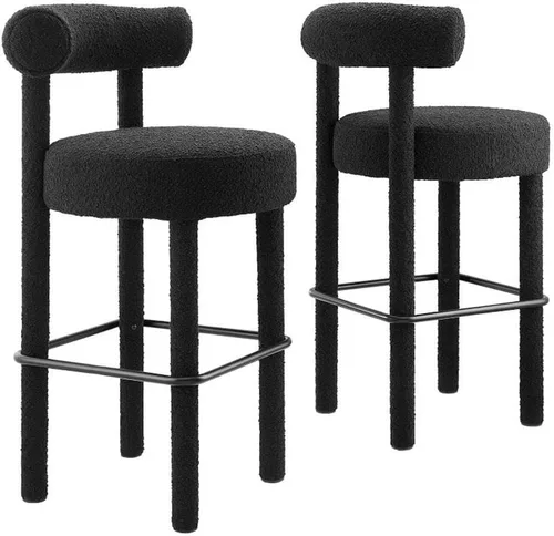Miniatura 46 de Modway EEI-6705-IVO Toulouse Boucle - Juego de 2 sillas de comedor de tela, color marfil