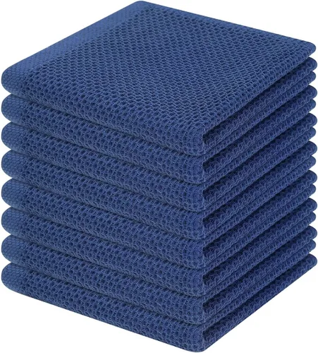 Miniatura 274 de Homaxy Paños de cocina de 100% algodón con tejido de gofre, ultra suaves, absorbentes, de secado rápido, 12 x 12 pulgadas, paquete de 6, amarillo