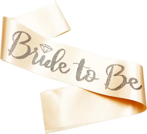 Miniatura 9 de Bride to Be - Banda de satén negro con letras plateadas con purpurina plateada, banda para despedida de soltera, boda, fiesta, recuerdos