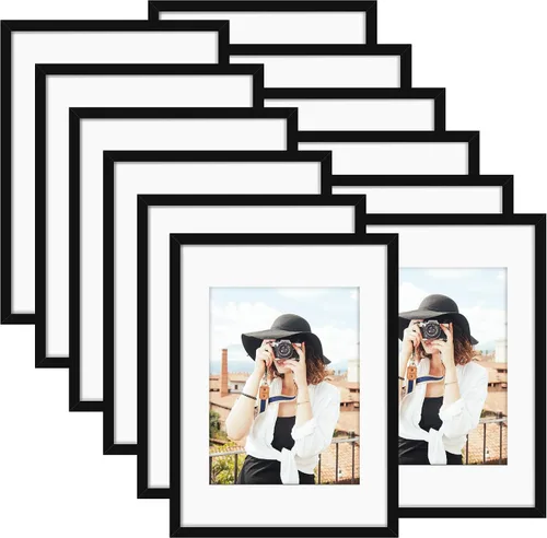 Miniatura 66 de Picrit - Juego de 12 portarretratos de 4 x 6 pulgadas, para fotos de 3.5 x 5 con paspartú o 4 x 6 pulgadas sin paspartú, marcos para colgar
