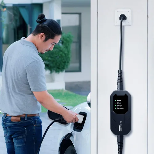 Miniatura 4 de MEGEAR Skysword Ⅱ Cargador EV Nivel 1 (110V, 16A, 25 pies), Estación de Carga Portátil para Vehículo Eléctrico Doméstico EVSE (Conector NEMA 5-15)