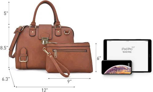 Miniatura 5 de Dasein - Bolso de mano para mujer diseño de barril cuero vegano bolso de hombro con asa superior a la moda bolso de trabajo