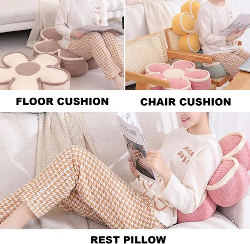 Miniatura 5 de XIAIJIA 3 PCs Cojines con Forma de Flores Cojín con Forma de Flores Cojín Decorativo de Margarita para Cama Lindas Almohadas Decorativas 3 piezas-3