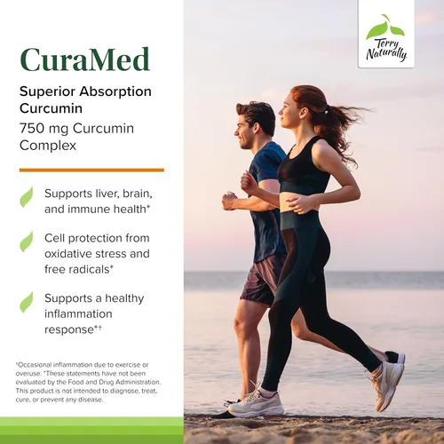 Miniatura 3 de Terry Naturally CuraMed 750 mg - Suplemento antioxidante para la salud del cerebro y el corazón - Suplemento con complejo de curcumina de alta