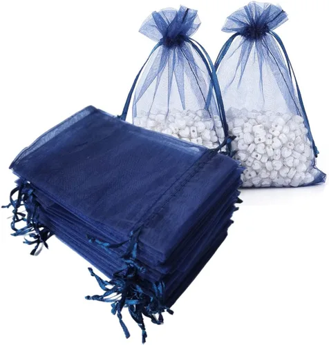 Miniatura 8 de Paquete de 50 bolsas de organza de regalo con cordón verde de 4 x 6 pulgadas para baby shower, Navidad, cumpleaños de bebé, recuerdo de fiesta