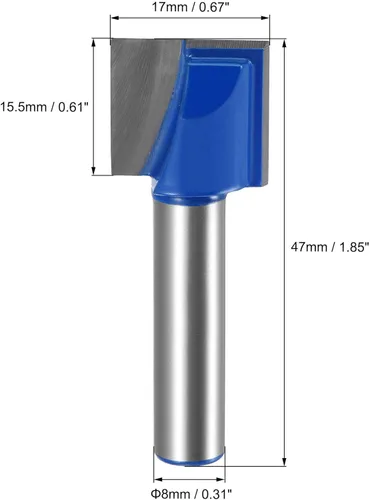 Miniatura 2 de uxcell Broca inferior del router de la limpieza de la caña del diámetro 26.2 ft m de 55.8 ft m, cortador inclinado carburo de 2 flautas sin
