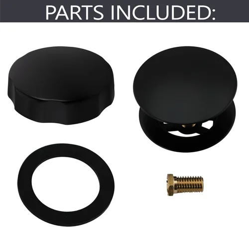 Miniatura 2 de Westbrass Moldura de estilo europeo para residuos de baño de accionamiento por cable, negro mate, D50TE-62