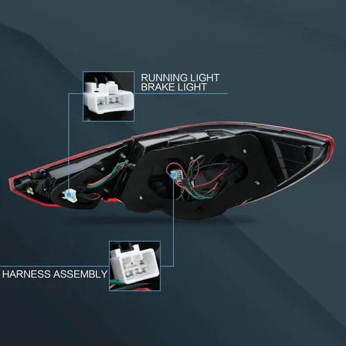 Miniatura 6 de VLAND Conjunto de luces traseras para Hyundai Sonata 6ª generación 2011-2014, Plug-and-play, rojo