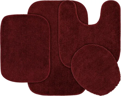 Miniatura 57 de Garland Rug 2 alfombras de baño tradicionales de nailon lavables color morado (17 x 24 pulgadas, 21 x 34 pulgadas), suaves, absorbentes y elegantes