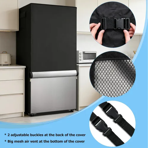 Miniatura 5 de Funda para refrigerador al aire libre, cubierta vertical para congelador 100% impermeable de 600D, resistente, para refrigeradores de pie al
