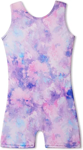 MYQFF - Leotardos de gimnasia con pantalones cortos para niñas diseños de mariposa, unicornio, sirena unitardos, biketardos para baile color rosa