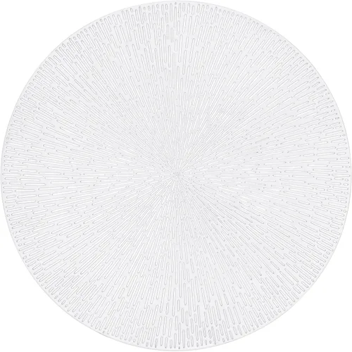 Miniatura 10 de Juego de 6 manteles individuales redondos dorados de vinilo metálico antideslizantes, manteles individuales para mesa de cocina, manteles