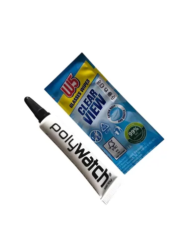 Miniatura 2 de Polywatch Reparación plástica pulida/de acrílico de los vidrios del reloj 0.2 fl oz con el limpiador del paño de W