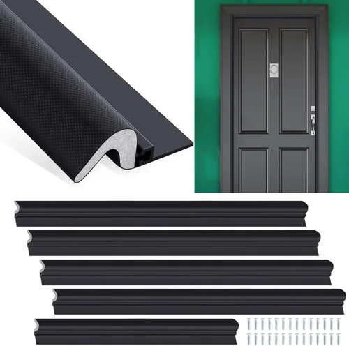 Yuntau 5 Piezas Burletes para Puerta Atornillables 42" 36" Burlete para Puerta con Portador de Aluminio y Junta de Espuma Burlete Exterior en Forma