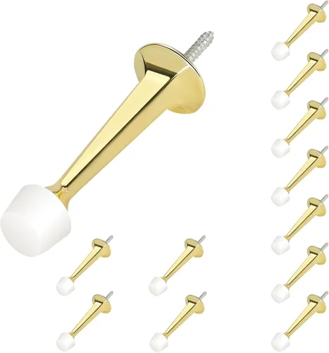 Miniatura 17 de HOMOTEK - Paquete de 12 topes de puerta rígidos sólidos resistentes con punta de goma suave, tope de puerta de zinc fundido para proteger la pared