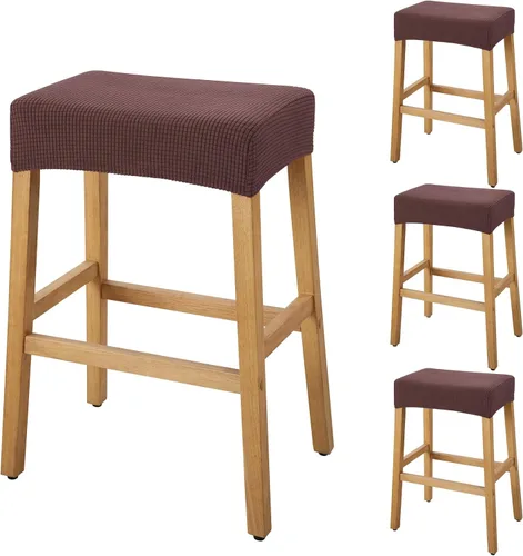 Miniatura 43 de YISUN Fundas de taburete rectangulares, paquete de 2 fundas elásticas impermeables para asiento de silla de montar, taburetes de bar, sillas de bar