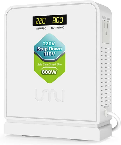 UMI Convertidor de Voltaje Reductor de 800 Vatios 220V a 110V para Electrodomésticos de EE.UU. Canadá Japón para Uso en Europa y Asia Sistema de