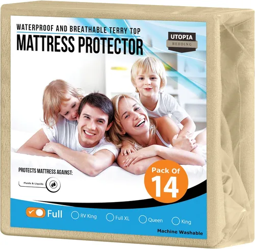 Miniatura 51 de Utopia Bedding – Protector impermeable de colchón tamaño individual, funda de colchón de terry premium de 200 GSM, transpirable, estilo ajustado