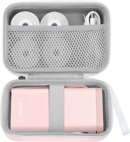 Nelko Funda Original Compatible con Impresora de Etiquetas P21, Compatible con la Mayoría de Impresoras de Etiquetas Mini, para Máquinas Rosa