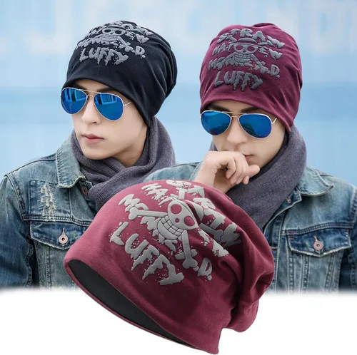 Miniatura 3 de MOMODEER Luffy Hats Anime Cap Slouchy Beanie Warm Thick Lined Hat Winter Unisex Beanie