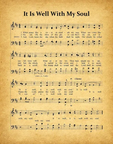 Miniatura 4 de It Is Well With My Soul Hymn Partituras para decoración de partituras de himno impresión de partituras musicales, póster de partituras musicales