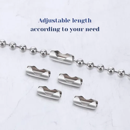 Miniatura 4 de Mudder Cadenas de collar de bolas de 65 pies, rollo de cadena de eslabones de cuentas de 0.157 pulgadas con 40 conectores de bola y alicates