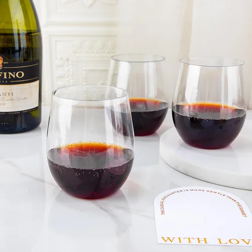 Miniatura 3 de SUT Copas de vino desechables sin tallo, copas de vino irrompibles de 12 onzas, inastillables, reciclables, copas de vino de plástico resistentes
