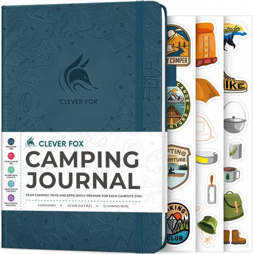Miniatura 20 de Clever Fox Diario de Campamento – Libro de Registro de Campista y Planificador de Viajes en RV – Diario de Campamento al Aire Libre y Cuaderno