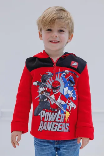 Miniatura 5 de Power Rangers Sudadera con capucha de forro polar con media cremallera para niños pequeños y grandes