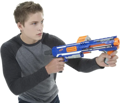 Miniatura 10 de NERF Rampage N-Strike Elite Lanzador de Juguete con Tambor de 25 Dardos Slam Fire para Niños, Adolescentes y Adultos (Exclusivo de Amazon)
