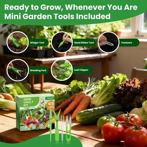 Miniatura 3 de Paquete variado de 45 semillas de vegetales tradicionales – Más de 17,000 semillas de jardín para plantar en interiores y exteriores – Kit de bóveda