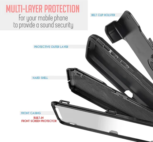 Miniatura 9 de Funda con clip para cinturón para Samsung Galaxy XCover 6 Pro, funda protectora de cuerpo completo para teléfono con protector de pantalla