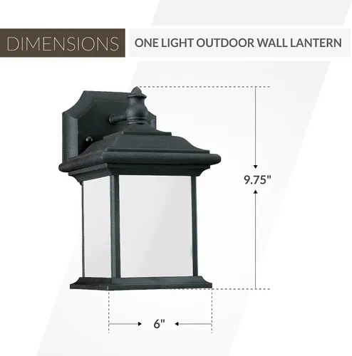 Miniatura 3 de Sea Gull Lighting Generation 89101-12 - Farol de pared transitorio para exteriores de Seagull-Wynfield Collection en acabado negro, 10 pulgadas