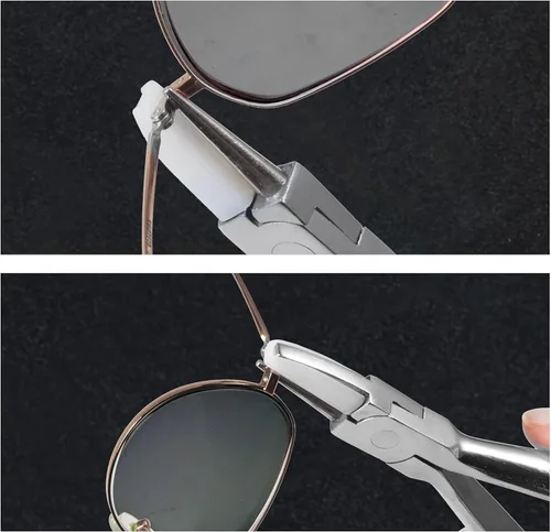 Miniatura 3 de Alicates de nailon con punta redonda y plana para lentes de 6 pulgadas, alicates de ajuste, herramienta de reparación de gafas, herramientas