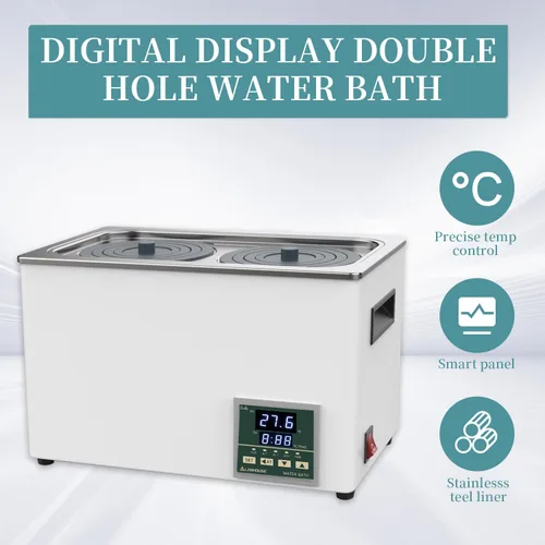 Miniatura 9 de Lab 572.0 °F/572℉ 2000 RPM Agitador magnético Placa caliente 2L y baño de agua de laboratorio Calentador termostático Digital LWB-2 Dispositivos