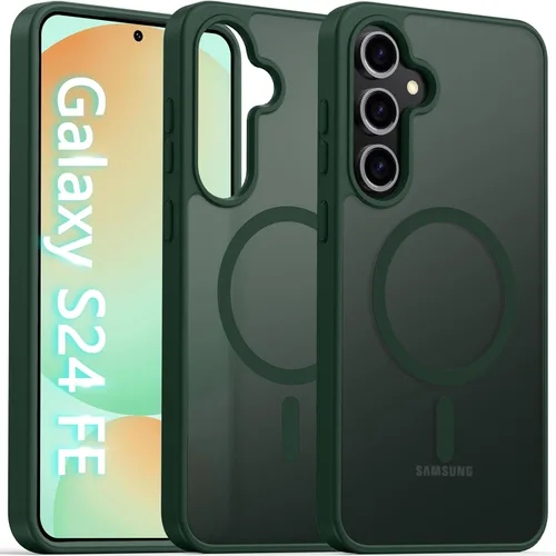Miniatura 31 de Oterkin Funda magnética para Samsung Galaxy S24 Ultra mate, funda para teléfono S24 Ultra compatible con MagSafe, esmerilada, translúcida, a prueba