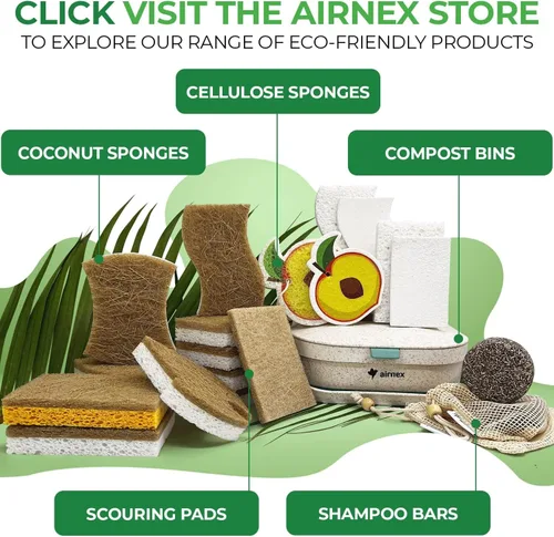 Miniatura 6 de AIRNEX Contenedor de Compost Pequeño Plegable con Tapa - Cubo de Compost de 1 Galón Caddy para Residuos de Alimentos Hecho de Paja de Trigo - Verde