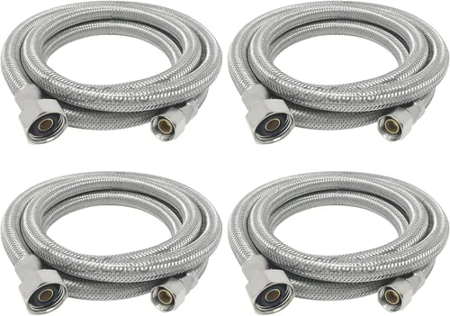 Miniatura 8 de PROCURU - Conector de manguera de grifo FIP de 16 pulgadas (1.3 pies) x 3/8 pulgadas Comp x 1/2 pulgadas, línea de suministro trenzada de acero