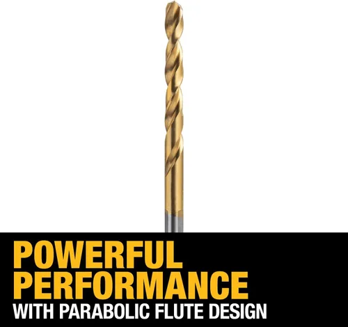 Miniatura 4 de DEWALT DW1316 - Broca helicoidal de titanio con punta aguzada, de 14 pulgada, color dorado