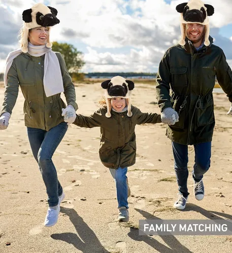 Miniatura 5 de DolliBu Gorro de felpa – Gorro de peluche de forro polar súper suave con orejeras, acogedor sombrero de invierno cálido para niños – Talla única
