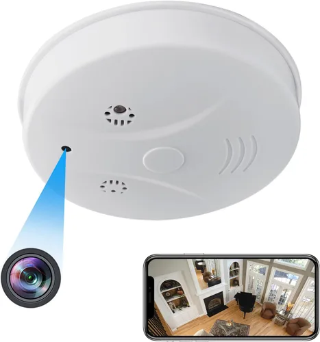 Cámara oculta Detector de humo Video Cámara pequeña 1080P HD Cámara inalámbrica WiFi con visión nocturna y detección de movimiento Cámara de
