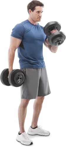 Marcy Juego de mancuernas ajustables de 40 libras con collares para gimnasio en casa, culturismo, entrenamiento de pesas, entrenamiento de fuerza