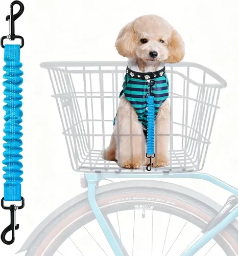 Miniatura 11 de Cinturón de seguridad para perro para canasta de bicicleta, cinturón de seguridad retráctil para perro, arnés elástico de seguridad para mascotas