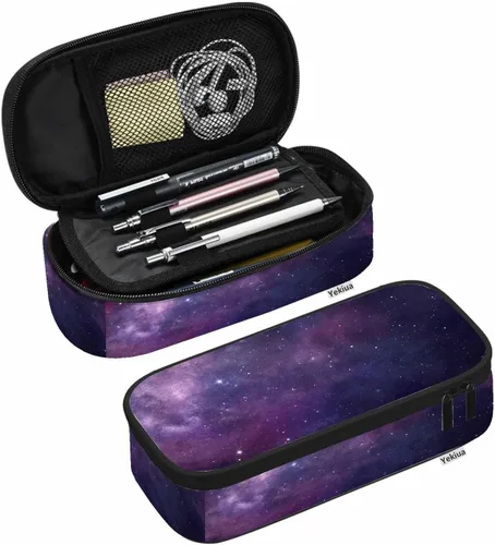 Miniatura 11 de Yekiua Estuche para lápices con notas musicales, estuche de gran capacidad para partituras musicales, estuche de lápices para oficina, universidad