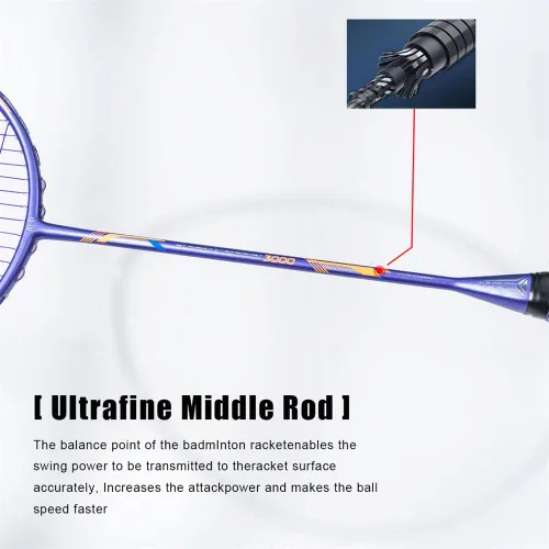Miniatura 9 de Raqueta de bádminton de fibra de carbono 10U GJ 1.83 oz ultra ligera máxima 38 libras profesional principiante