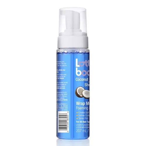 Miniatura 14 de Lottabody Mousse en espuma con aceite de coco y manteca de karité Wrap Me, crea envoltorios suaves, mousse para cabello rizado, define rizos