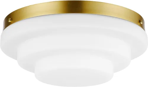 Miniatura 14 de GLOBE Electric 60309 Lámpara de techo de montaje empotrado de 2 luces, negro mate, acentos de latón antiguo, pantalla de vidrio esmerilado