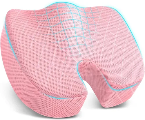 Miniatura 11 de TushGuard - Cojín para asiento de oficina/coche, almohadilla antideslizante para silla para aliviar el dolor de ciática, coxis y espalda, almohada