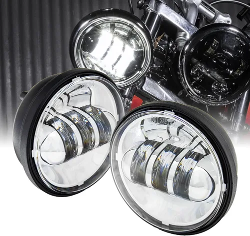 Miniatura 10 de TRUE MODS 2 piezas de 11.4 cm Osram LED Harley luz antiniebla de paso [acabado negro] luz antiniebla de paso para motocicleta Harley Davidson