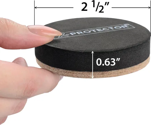 Miniatura 2 de Deslizadores de muebles de fieltro para pisos de madera dura, 24 deslizadores de muebles de 2 1/2 pulgadas, deslizadores de fieltro resistentes